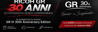 RICOH GR festeggia 30 anni di storia e presenta in anteprima la GR IV 30th Anniversary Edition